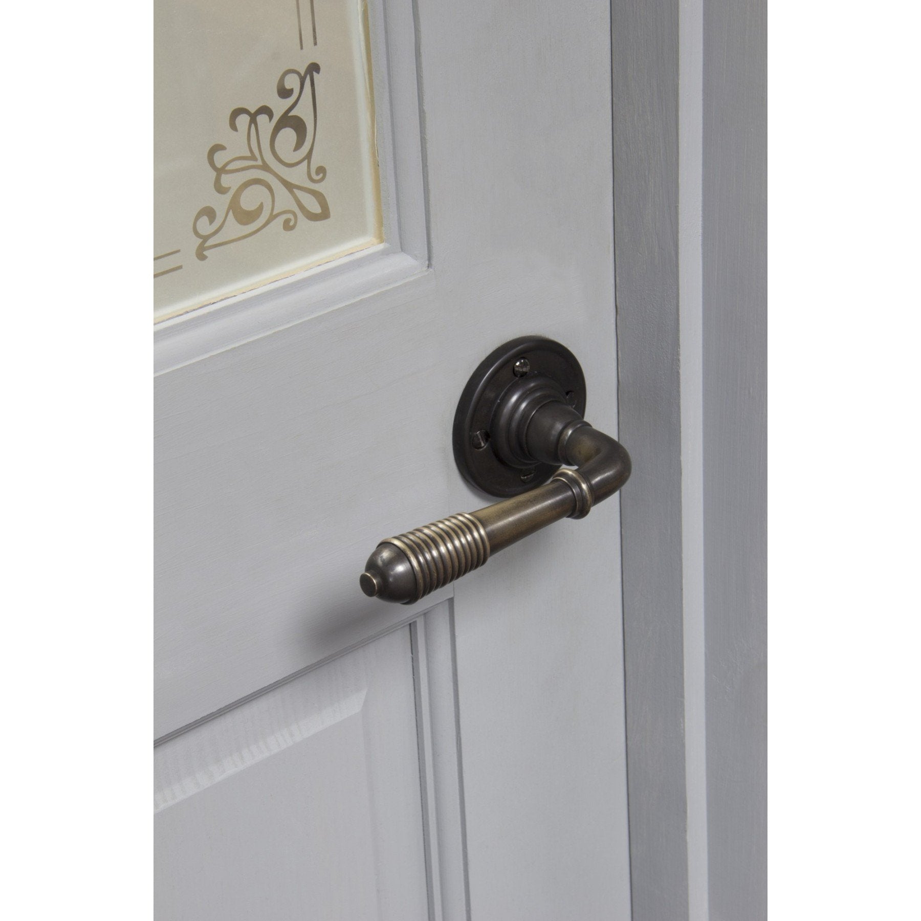 From the Anvil Aged Bronze Reeded Lever on Rose Set - No.42 Interiors