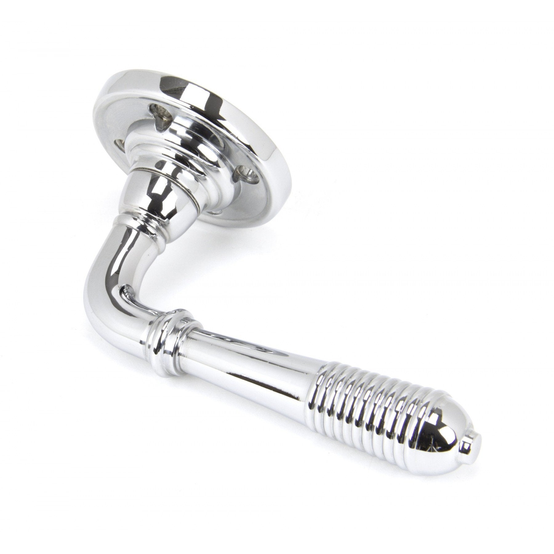 From the Anvil Polished Chrome Reeded Lever on Rose