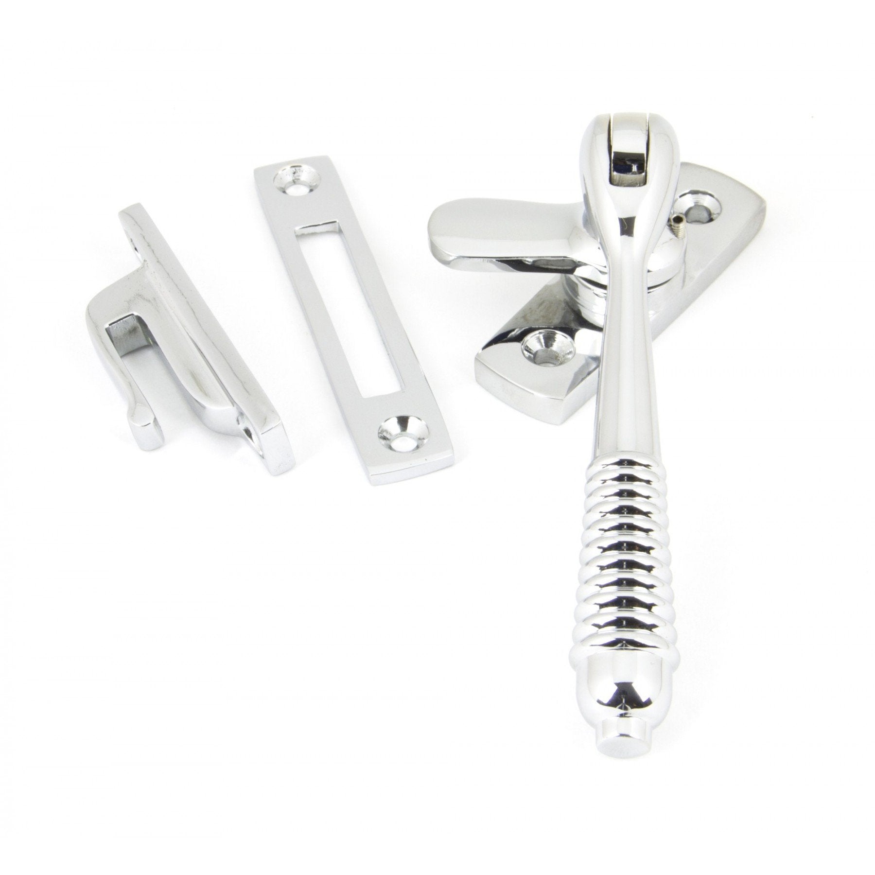 From the Anvil Polished Chrome Reeded Fastener - Locking