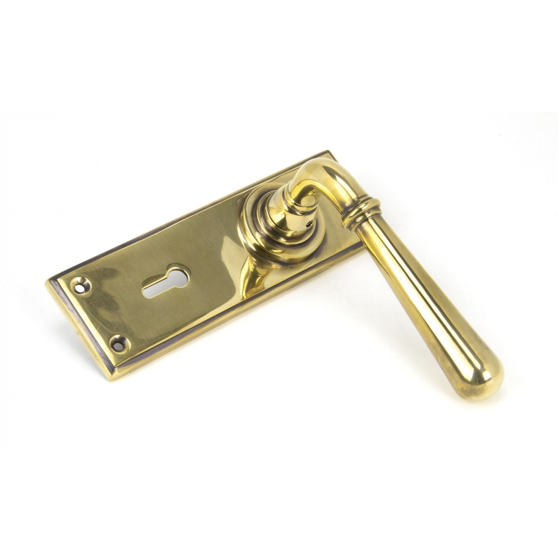 From the Anvil Aged Brass Newbury Lever Lock Set