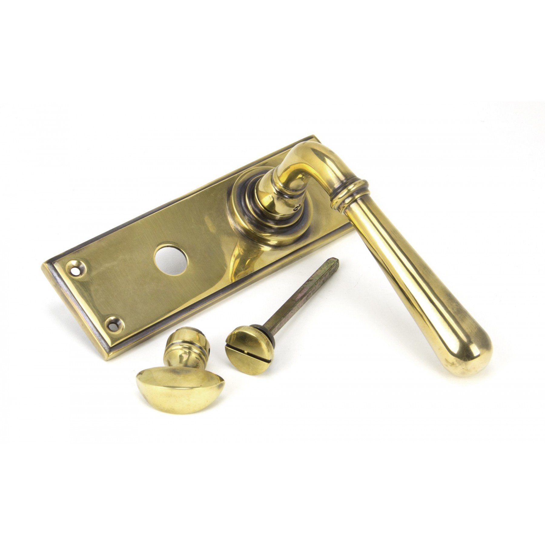 From the Anvil Aged Brass Newbury Lever Bathroom Set