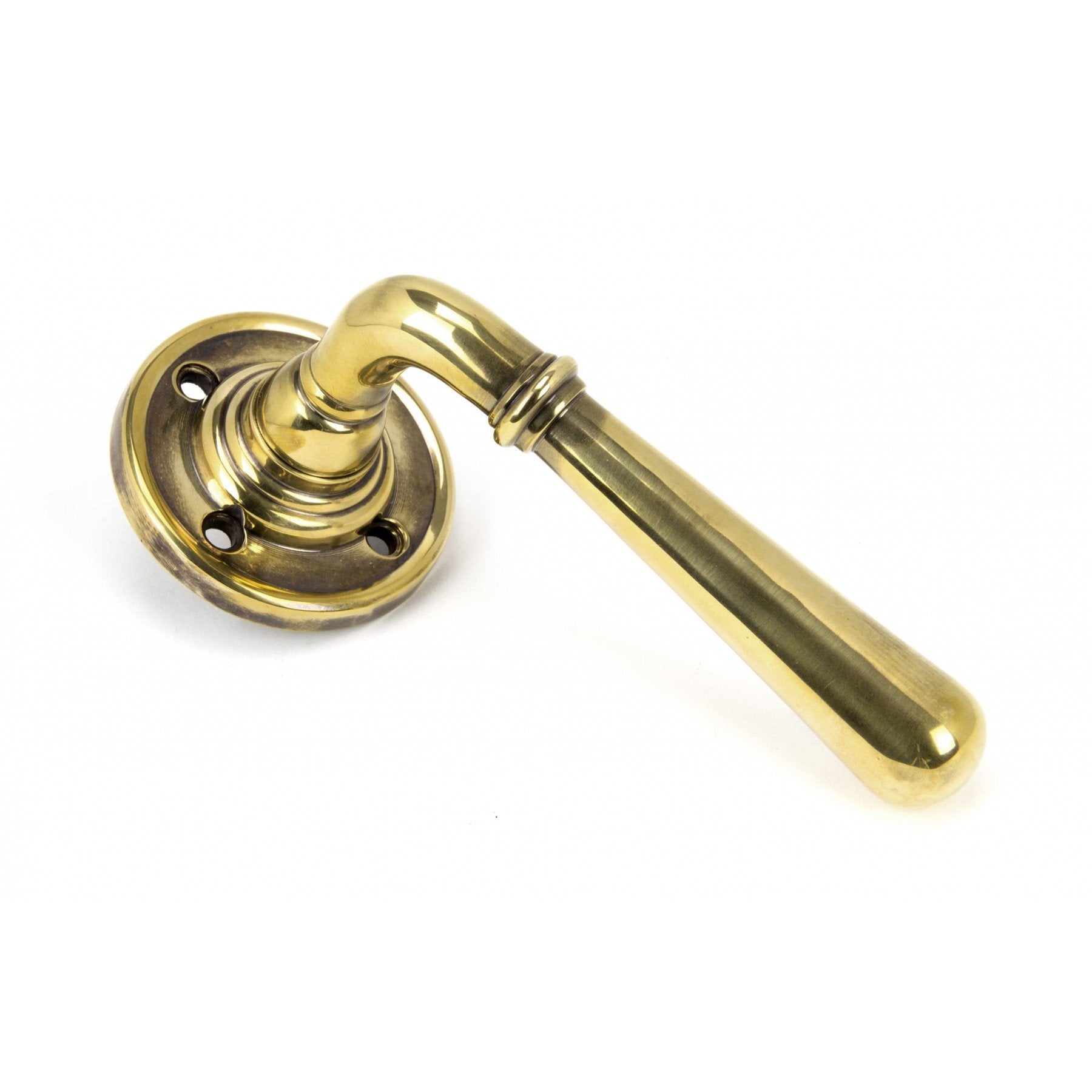 From the Anvil Aged Brass Newbury Lever on Rose - No.42 Interiors