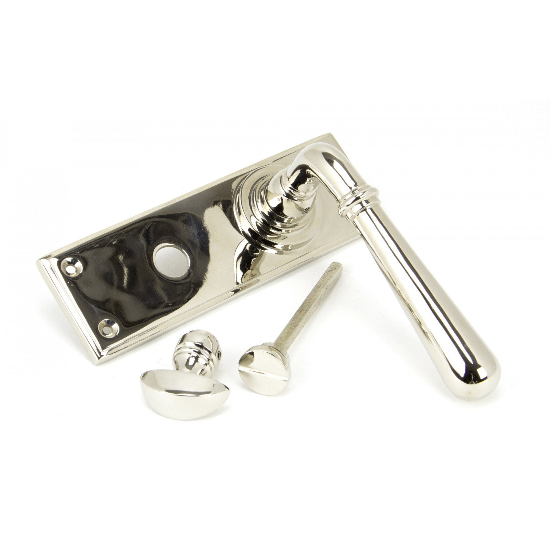From the Anvil Polished Nickel Newbury Lever Bathroom Set - No.42 Interiors