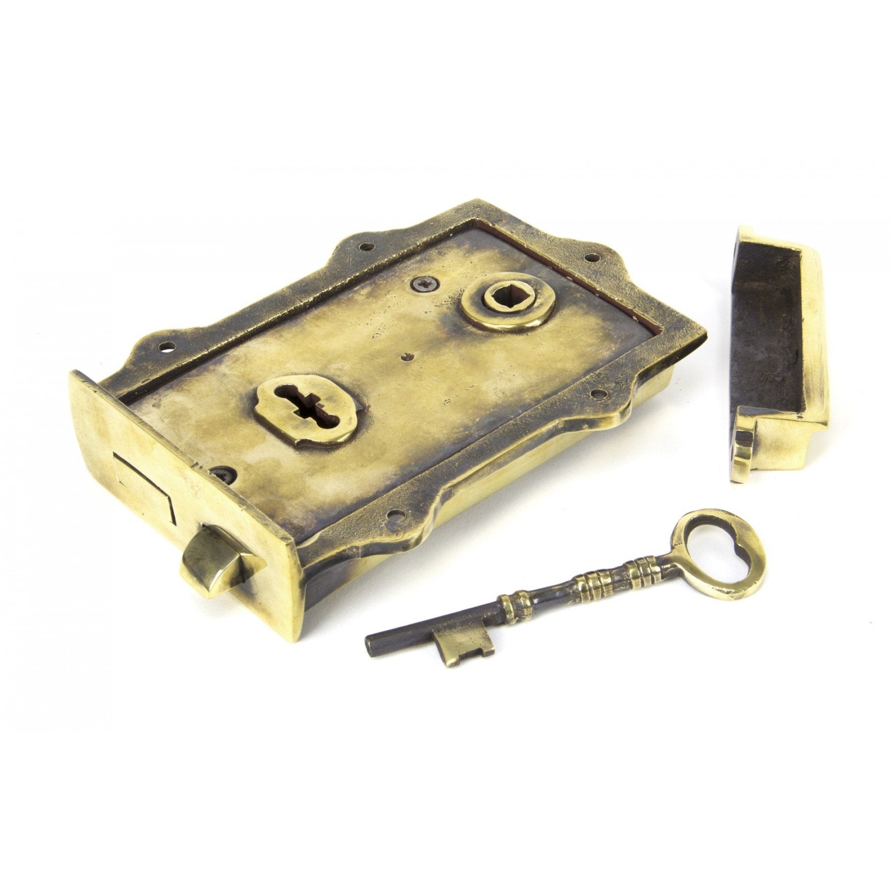 From the Anvil Aged Brass Davenport Rim Lock