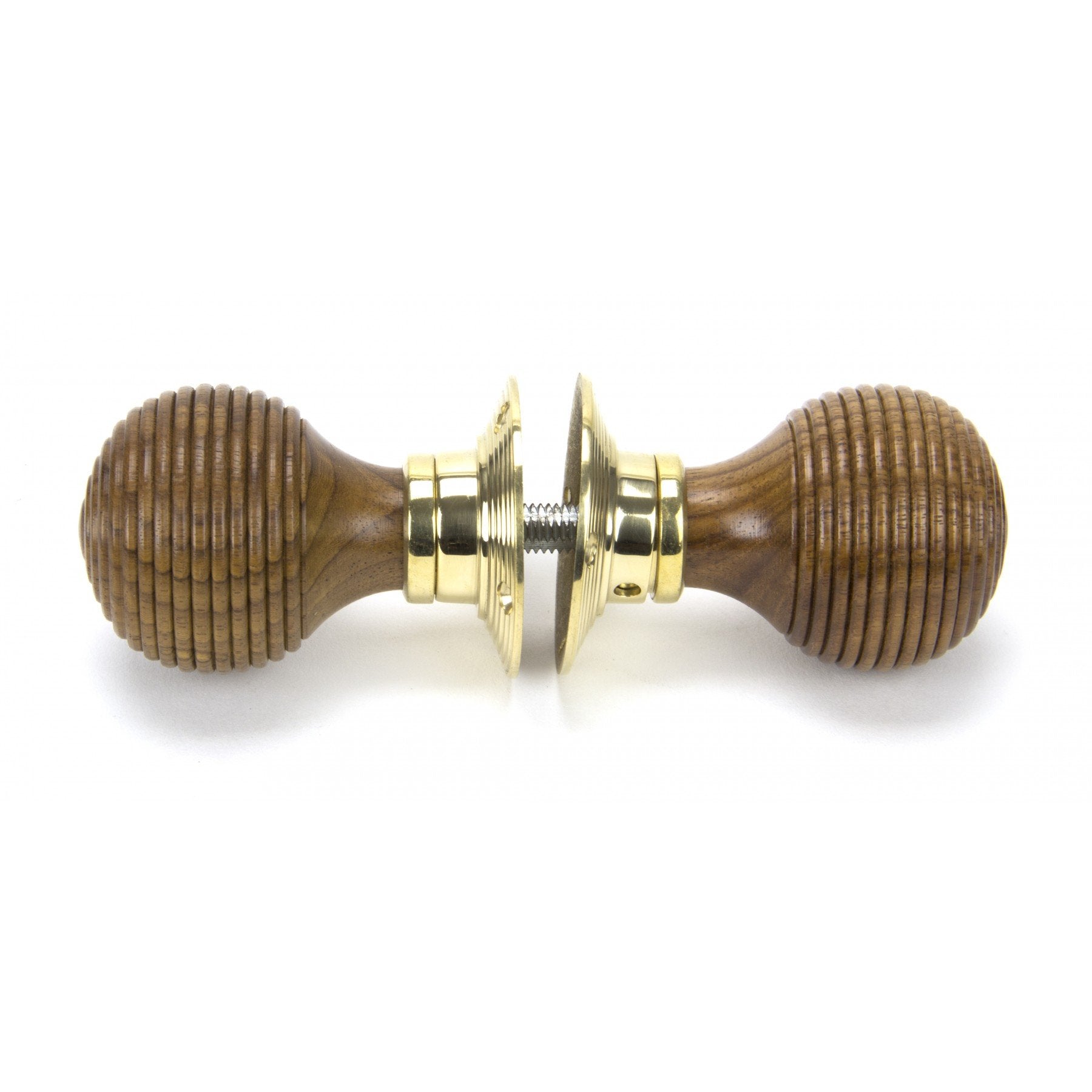 From the Anvil Rosewood & Polished Brass Beehive Mortice/Rim Knob Set