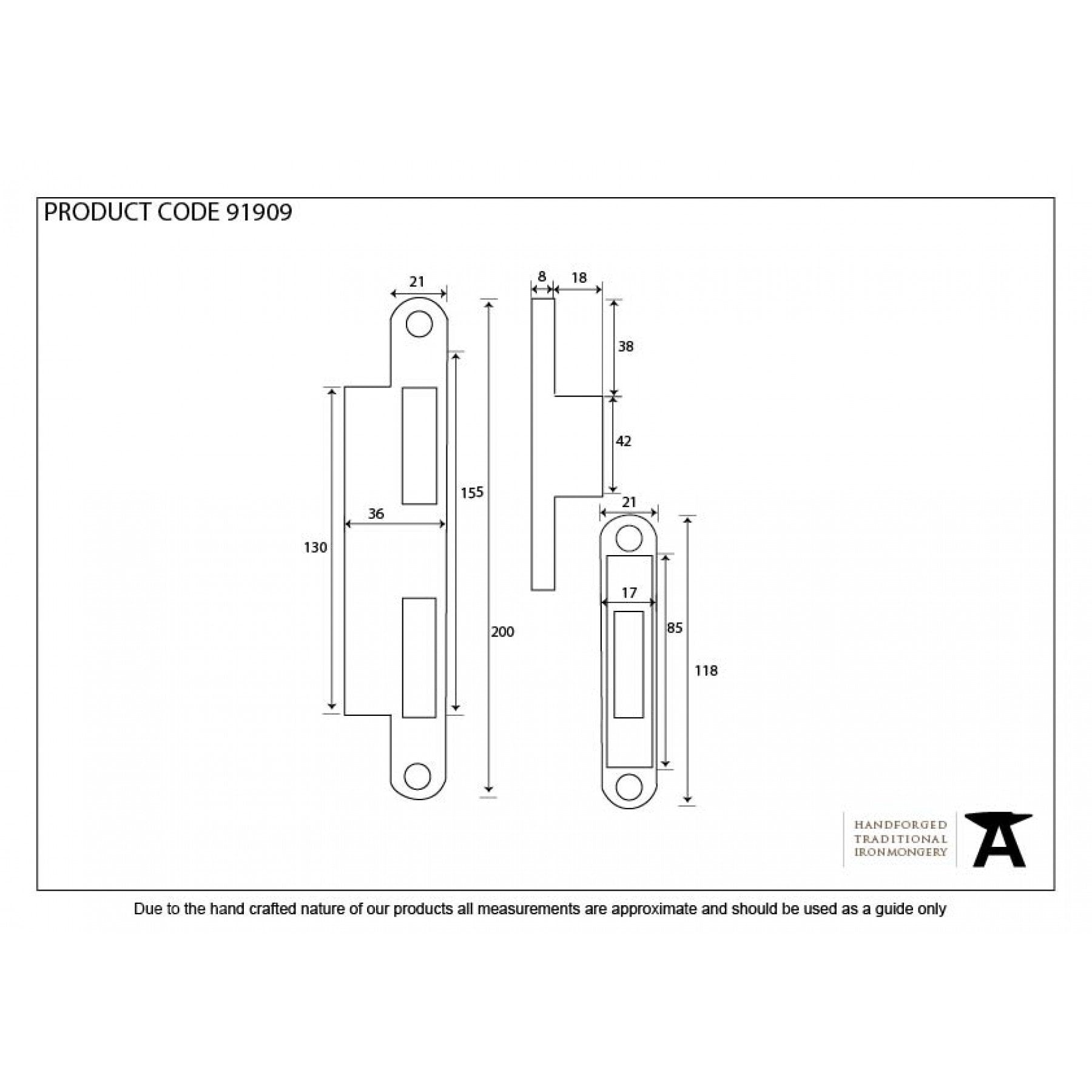From The Anvil Bright Zinc Plated Espag Keep Set - 44mm Door (3)