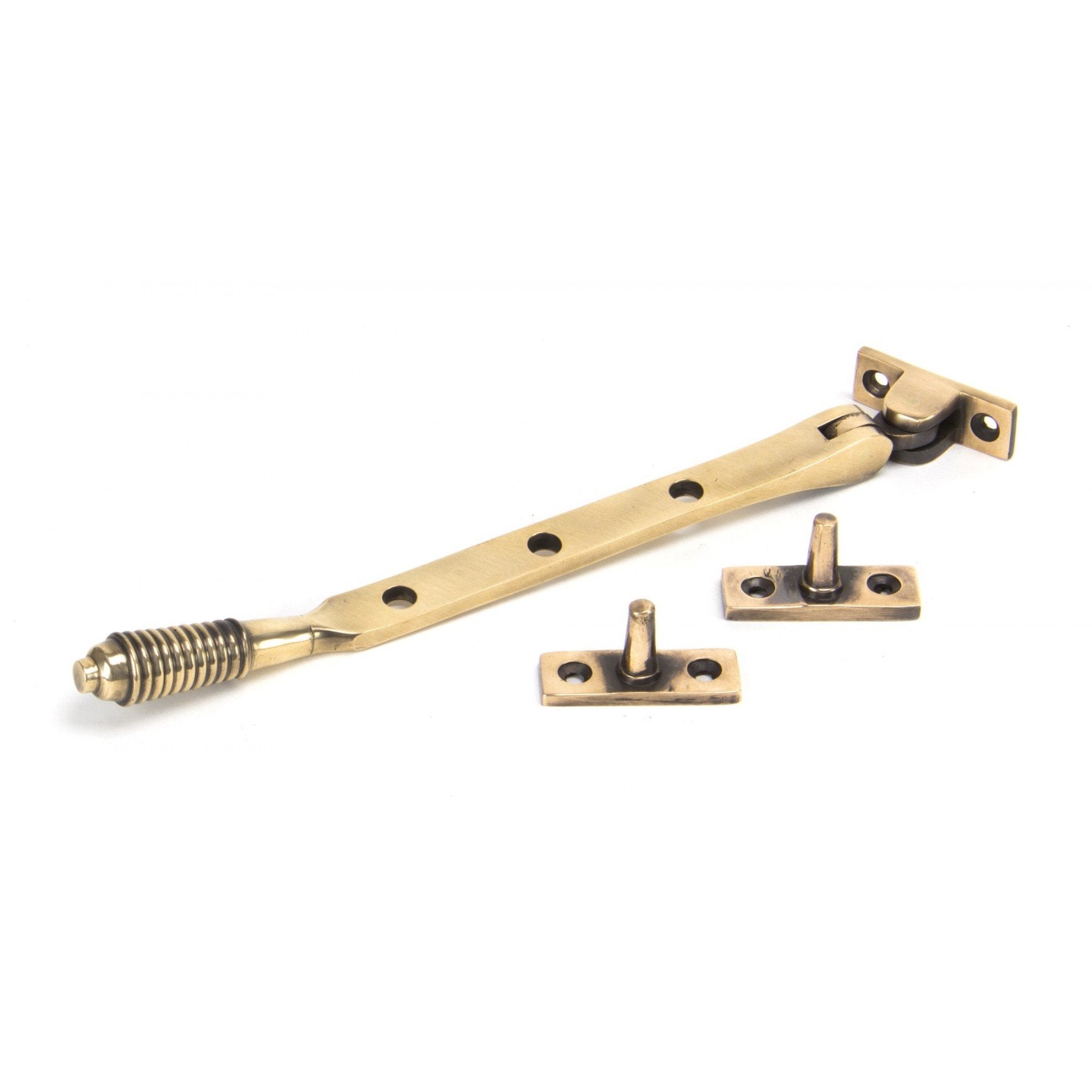 From The Anvil Polished Bronze 8" Reeded Stay - No.42 Interiors