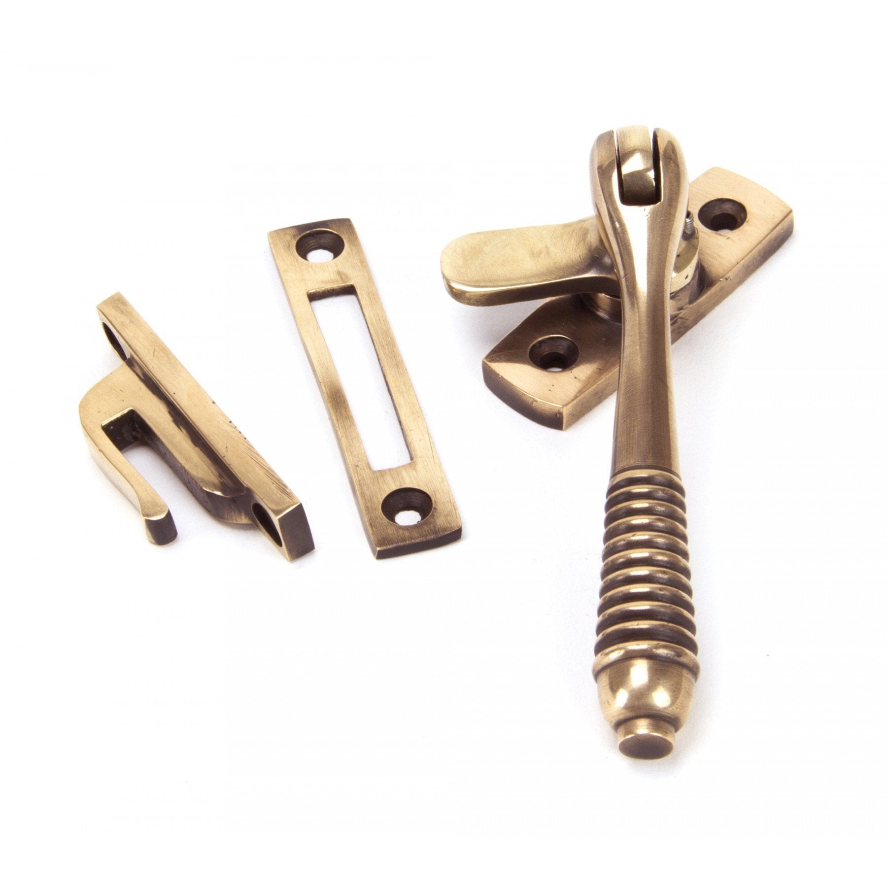 From The Anvil Polished Bronze Reeded Fastener - Locking - No.42 Interiors