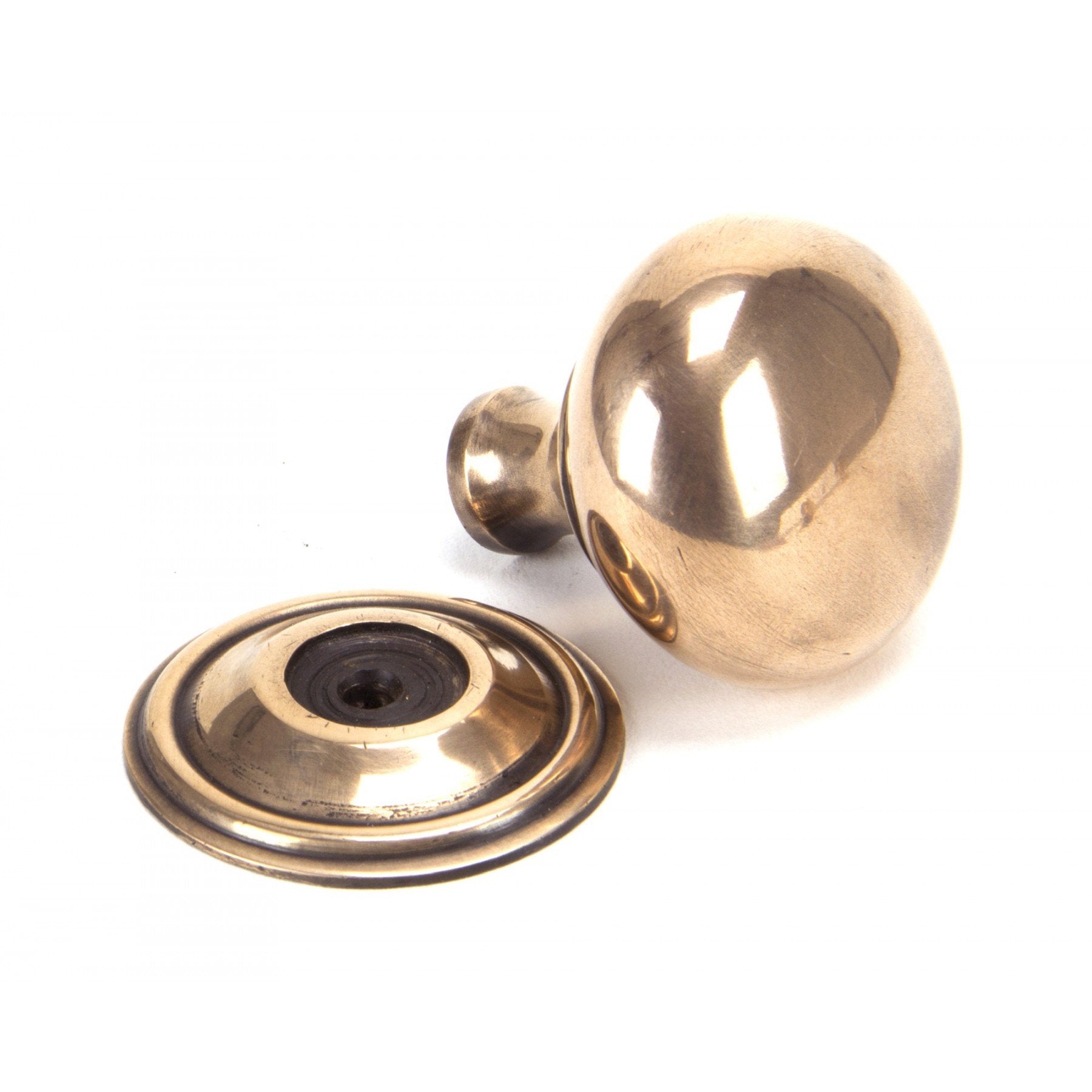 From The Anvil Polished Bronze Mushroom Cabinet Knob - Large