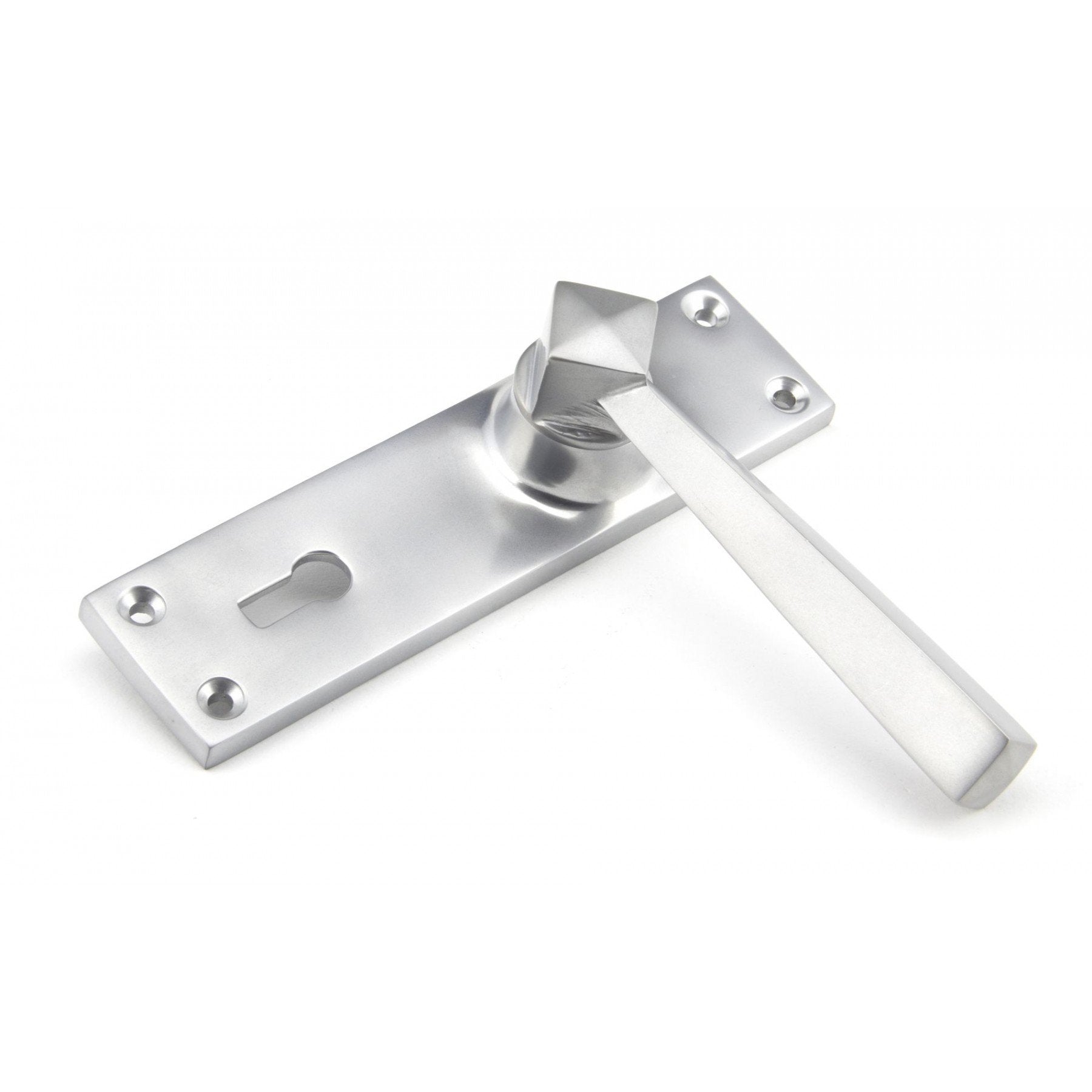 From The Anvil Satin Chrome Straight Lever Lock Set