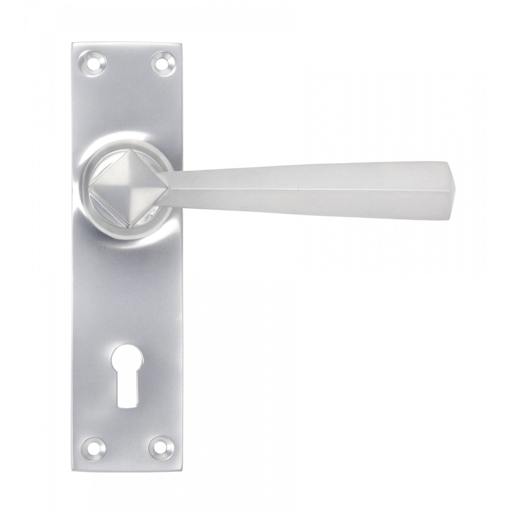 From The Anvil Satin Chrome Straight Lever Lock Set - No.42 Interiors