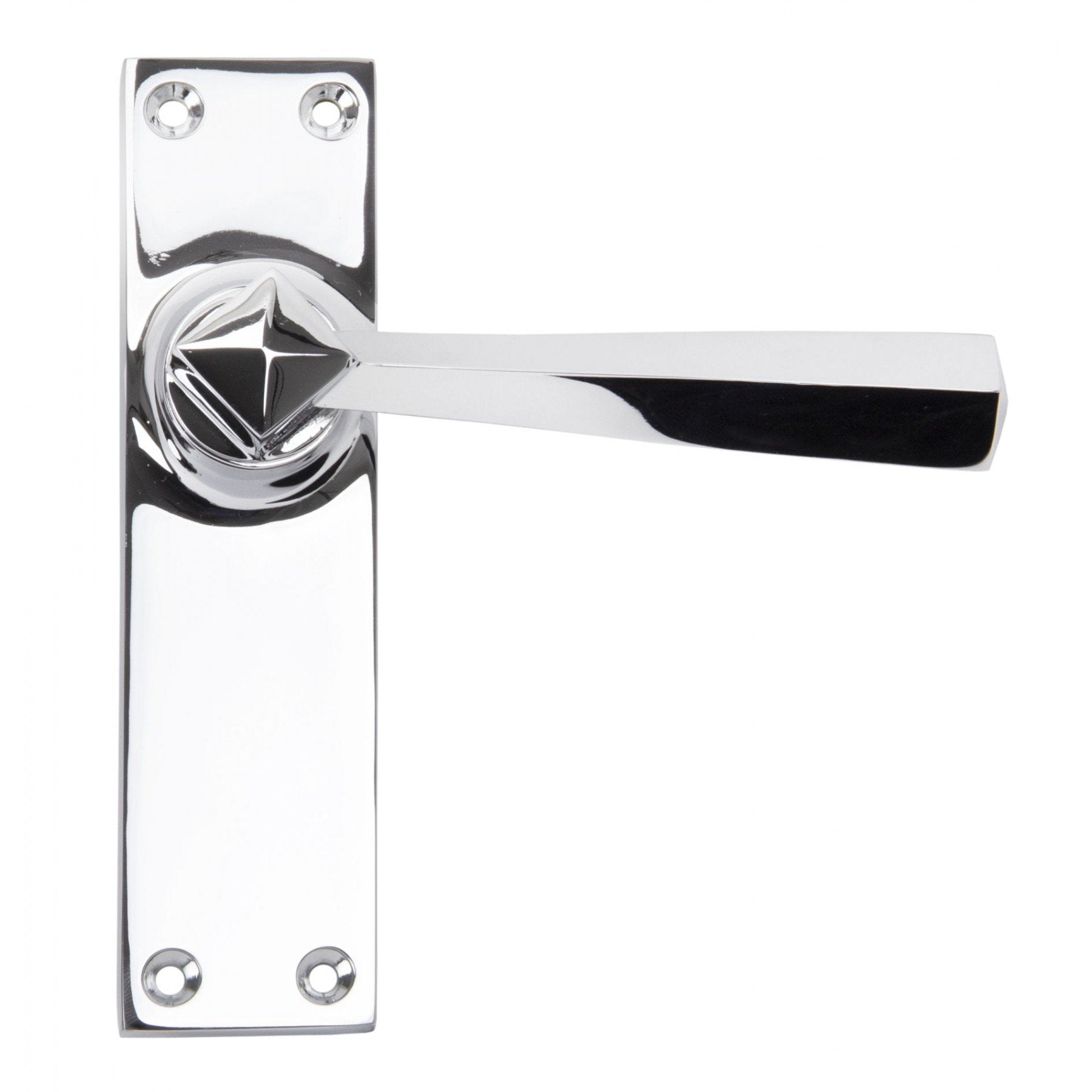 From The Anvil Polished Chrome Straight Lever Latch Set - No.42 Interiors