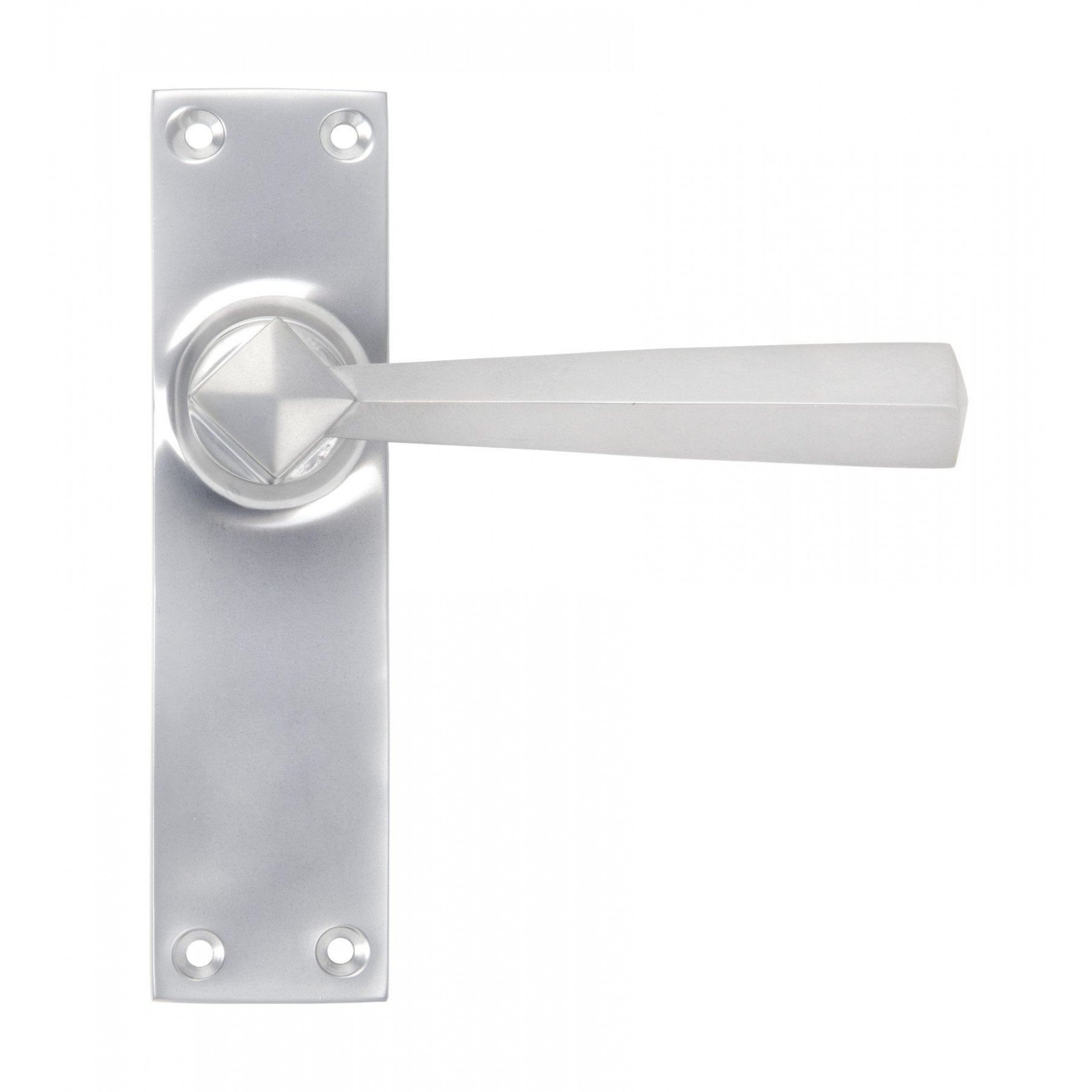 From The Anvil Satin Chrome Straight Lever Latch Set - No.42 Interiors