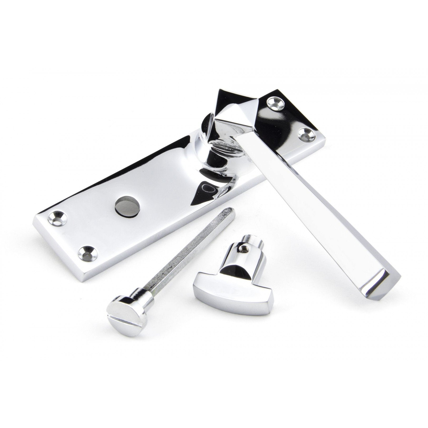 From The Anvil Polished Chrome Straight Lever Bathroom Set