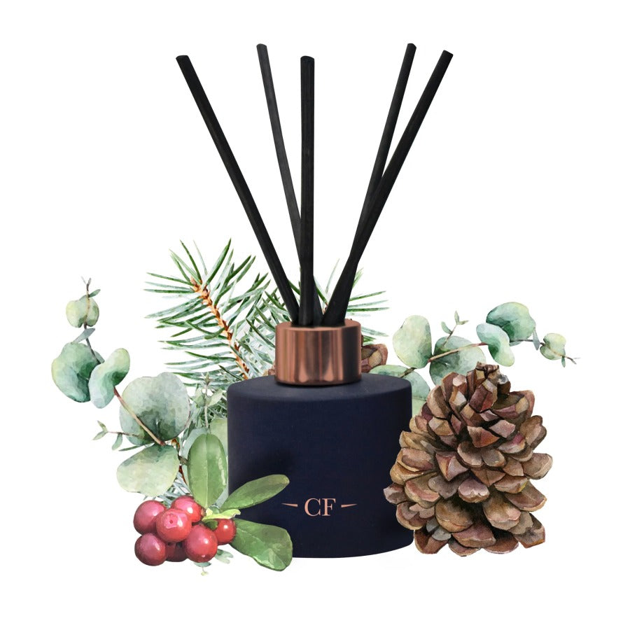 Charles Farris Winter Evergreen Reed Diffuser | Eucalyptus, Pine, Cranberry & Cedar