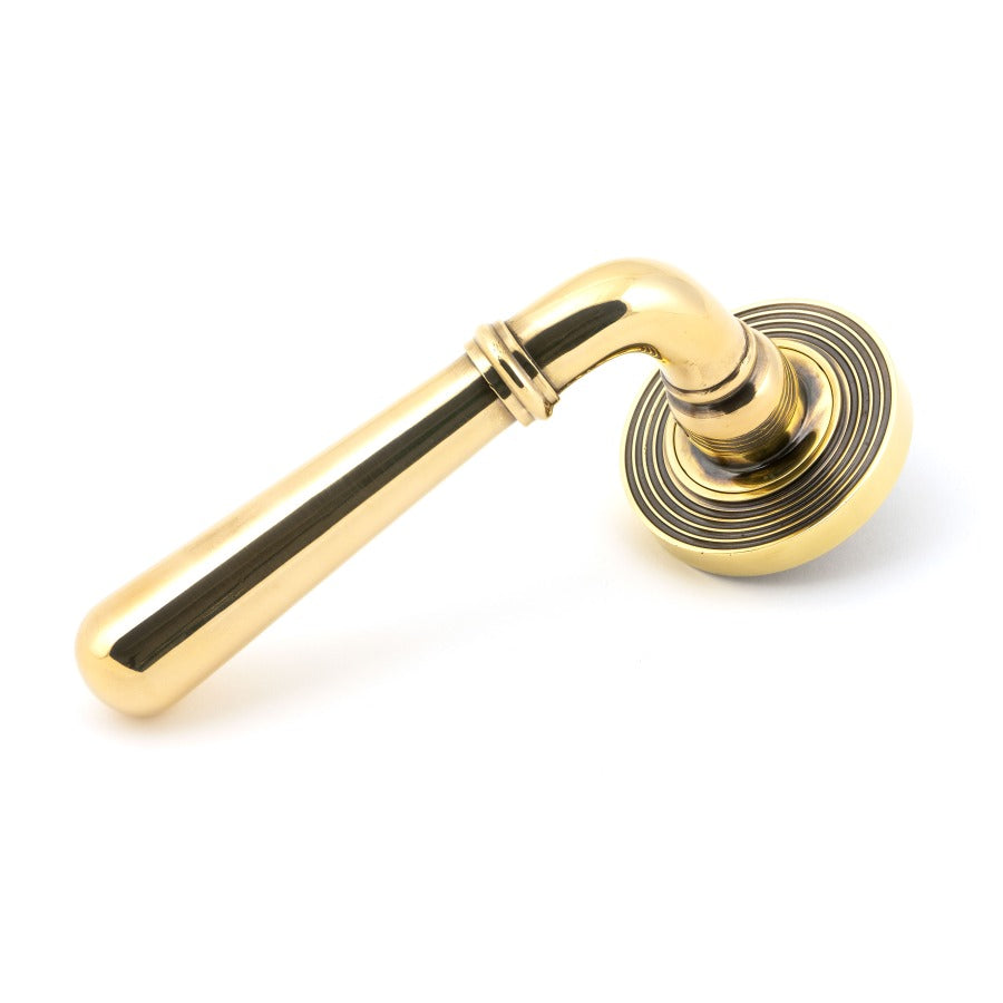 From the Anvil Aged Brass Newbury Lever on Rose Set (Beehive)