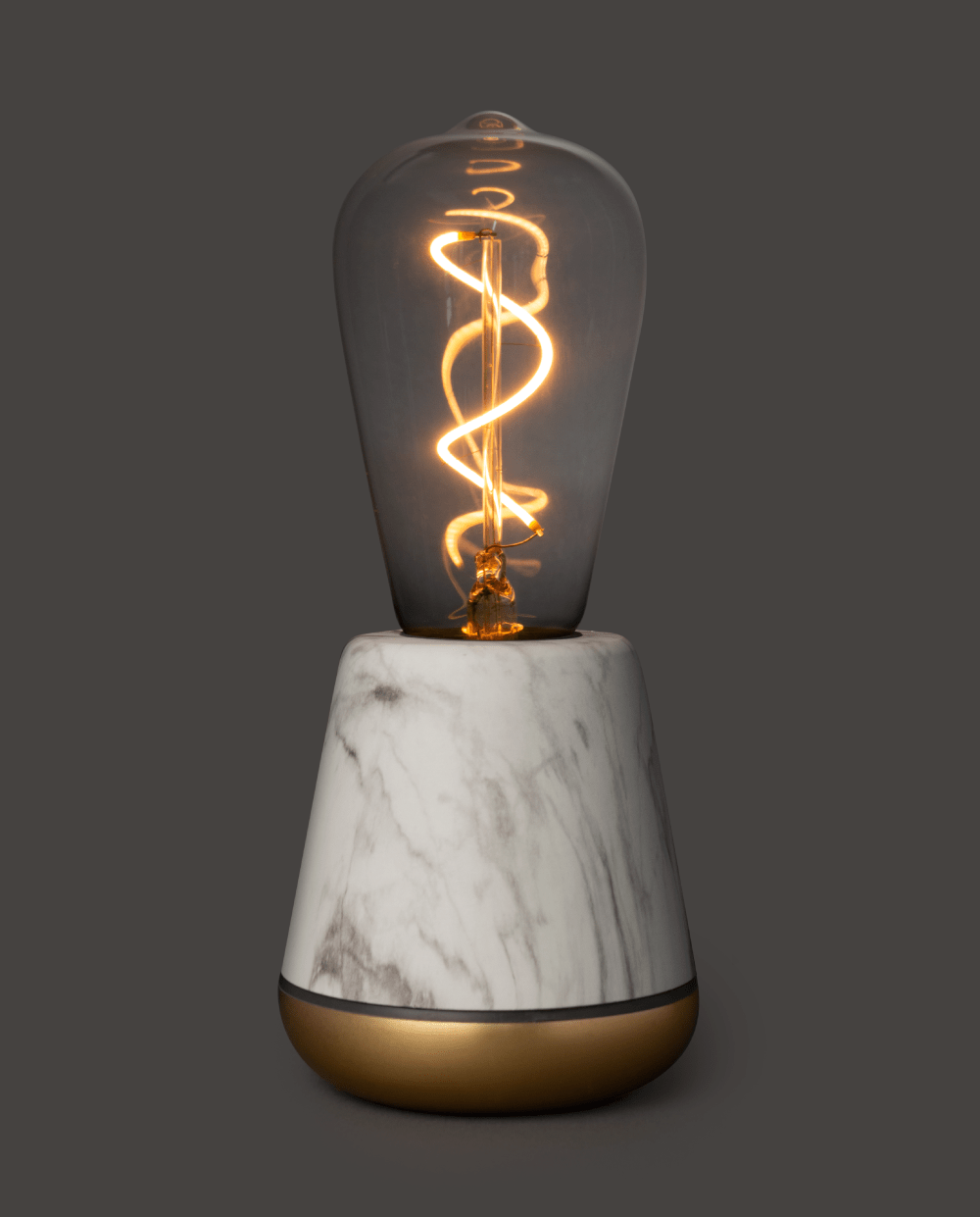 Humble One Light - White Marble - Satin Brass