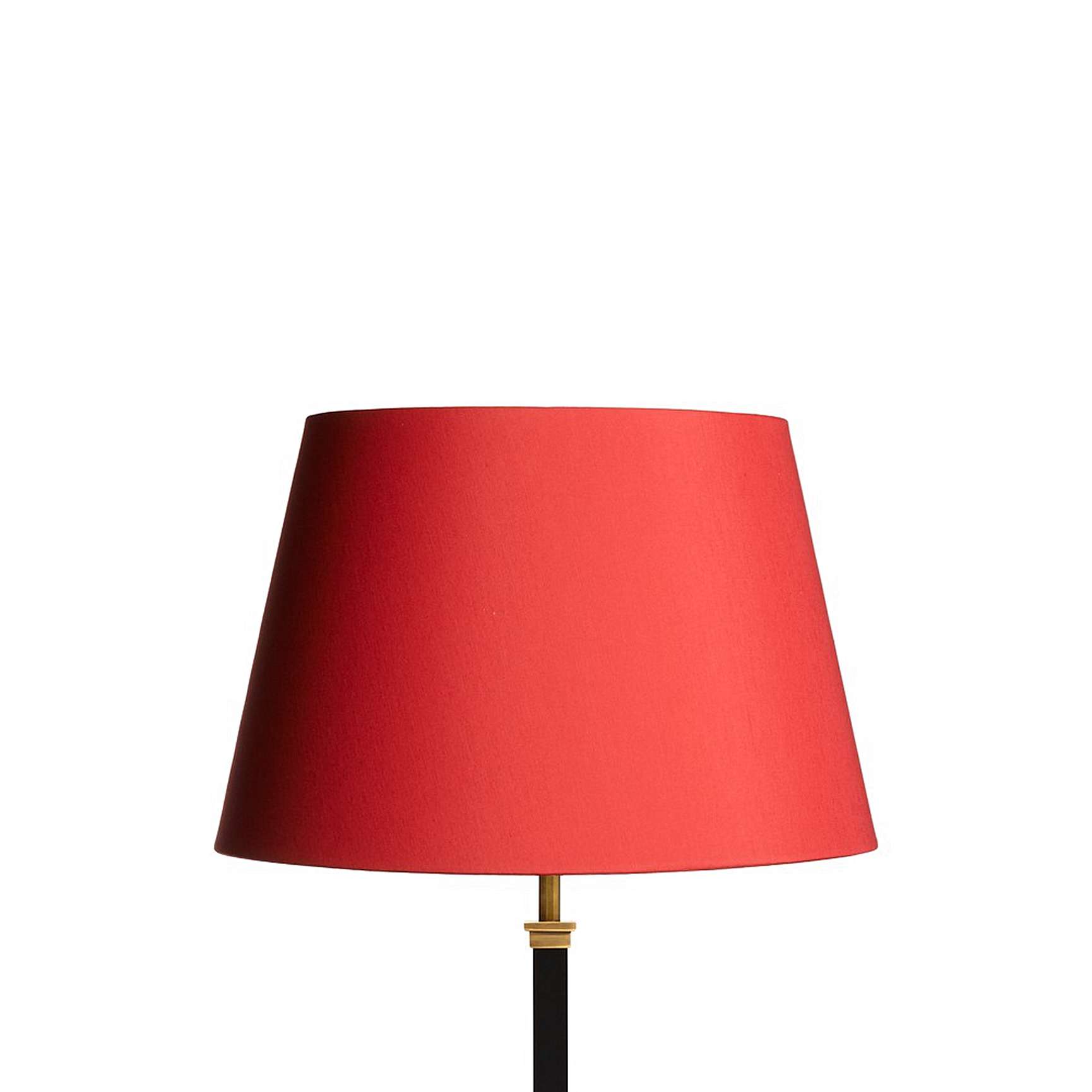 35cm Straight Empire shade in red silk with Glasgow gold interior - No.42 Interiors