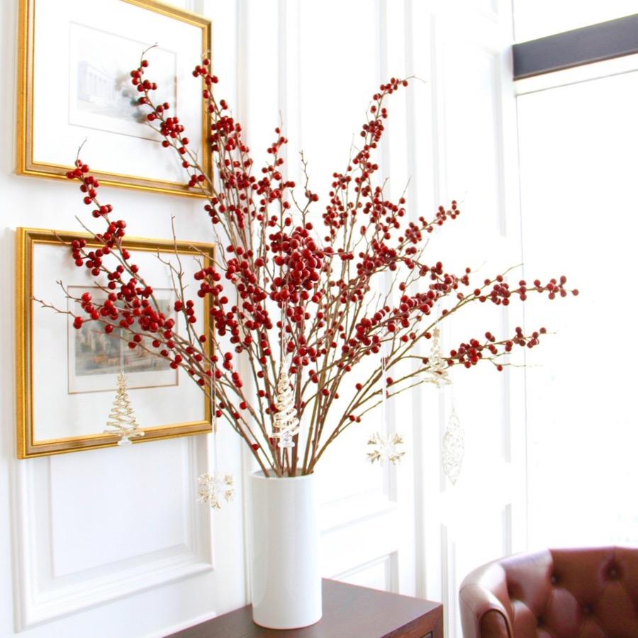 Red Tall Berry Branch - No.42 Interiors