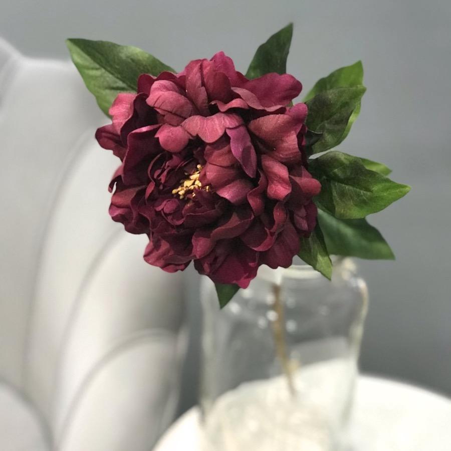 Burgundy Real Touch Peony - No.42 Interiors
