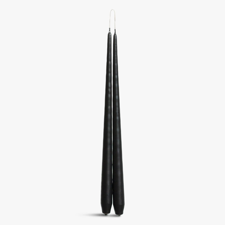 Charles Farris Pair of Tapered Dinner Candles in Black