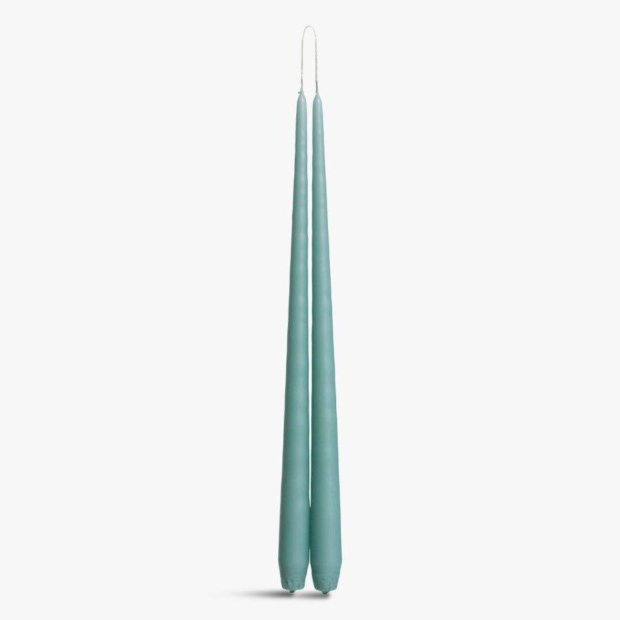 Charles Farris Pair of Tapered Dinner Candles in Teal