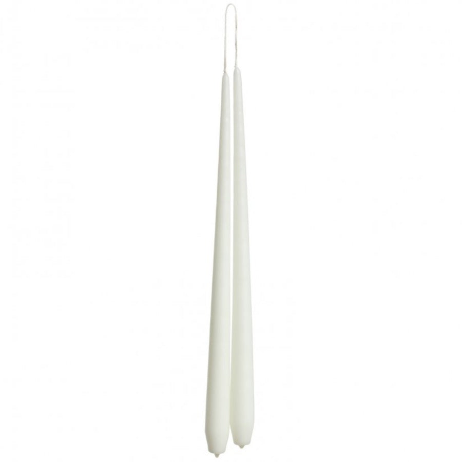 Charles Farris Pair of Tapered Dinner Candles in Ivory