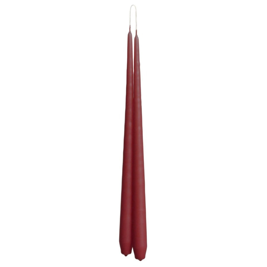 Charles Farris Pair of Tapered Dinner Candles in Claret