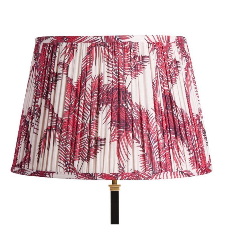 Pooky 45cm straight empire shade in grey and pink palm by Matthew Williamson - No.42 Interiors