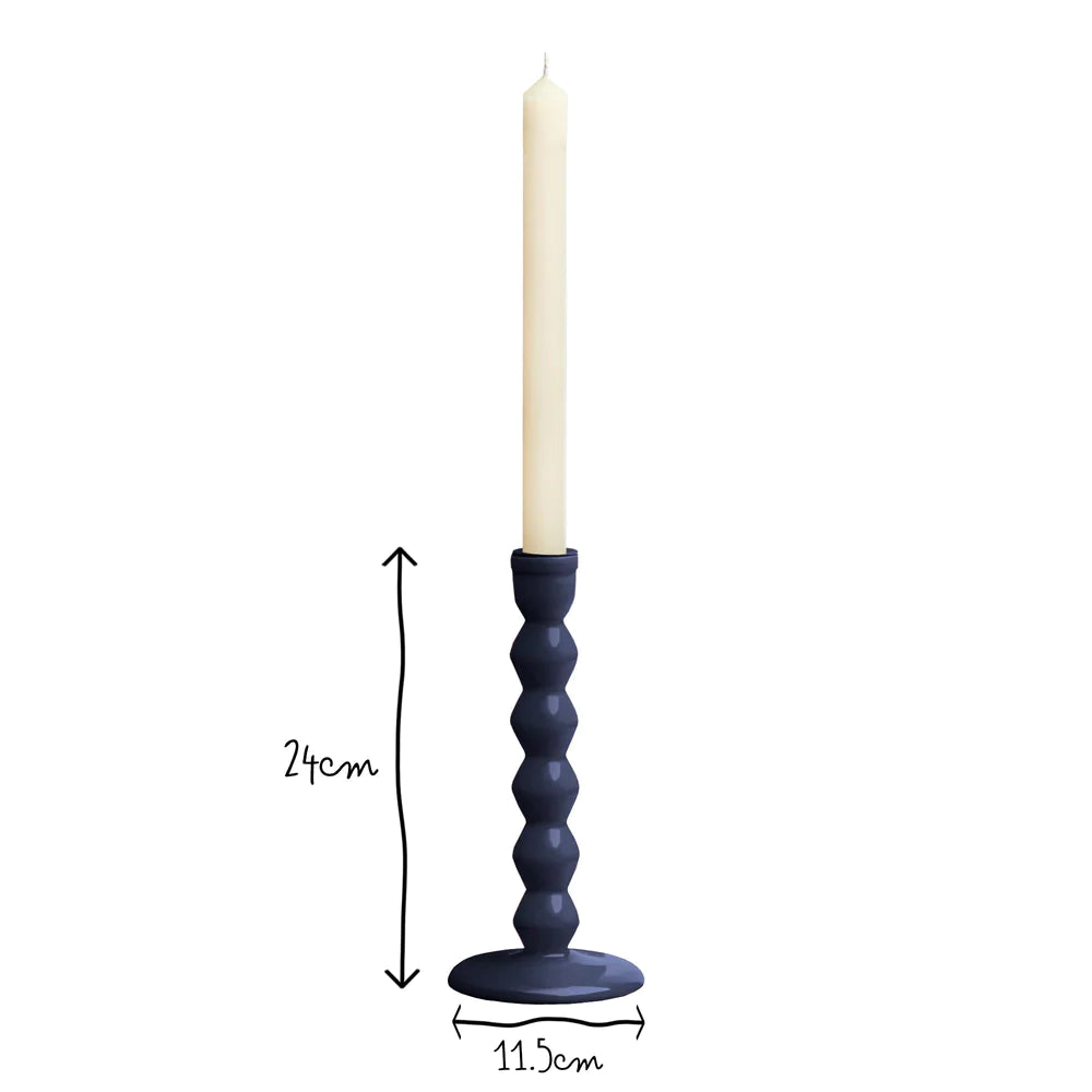 Pooky larger mildred candlestick in navy