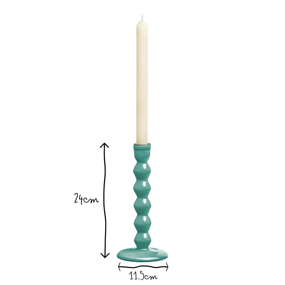 Pooky larger mildred candlestick in turquoise