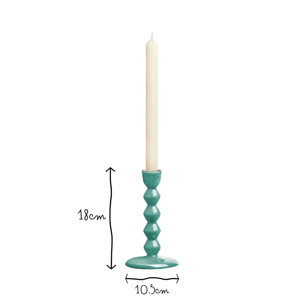 Pooky Smaller mildred candlestick in turquoise