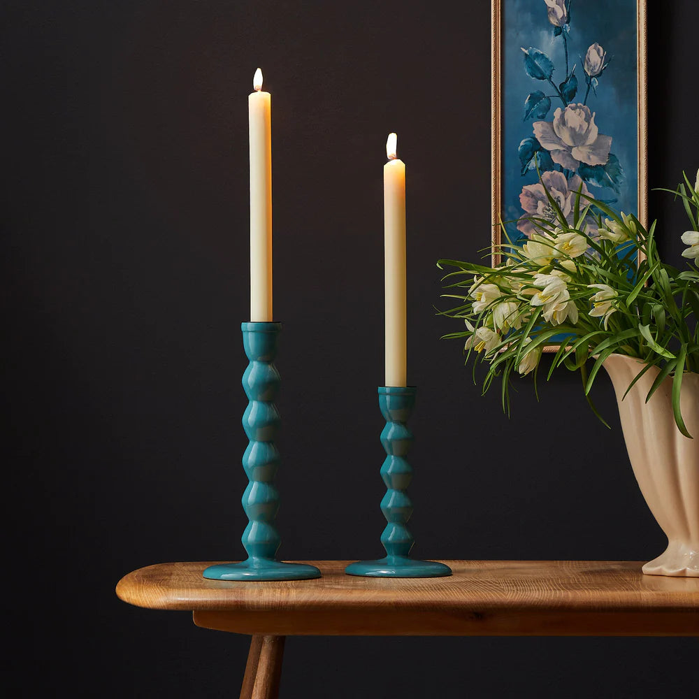 Pooky Smaller mildred candlestick in turquoise